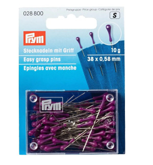 PRYM Steck-Nadel mit Griff 38 x 0,58 mm silberfarbig violett