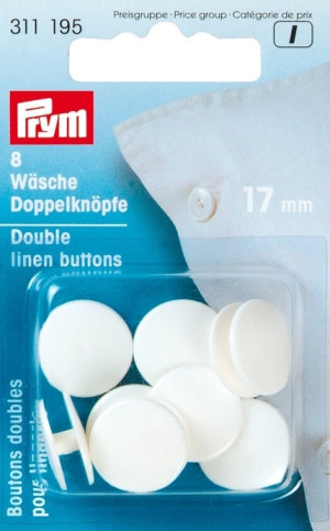 PRYM Wäsche-Doppelknöpfe KST 26\'\' 17 mm weiß