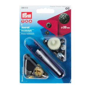 PRYM NF-Druckknopf Anorak Fusion MS 20 mm altsilber
