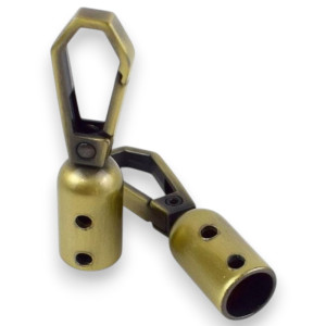 Karabiner für Taschengriffe mit Schrauben 8,5mm Durchmesser Altmessing
