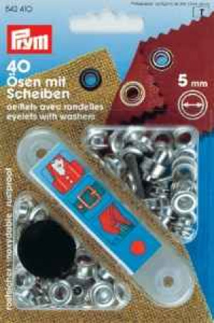 PRYM Ösen und Scheiben MS 5,0 mm silberfarbig