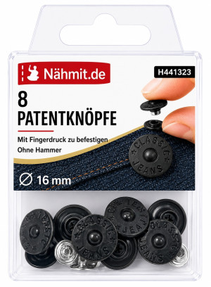 Nähmit - Patentknöpfe / Hosenknöpfe schwarz