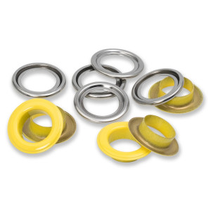 PRYM Bunte Ösen mit Scheiben 32 St. 8 mm 8mm - Gelb