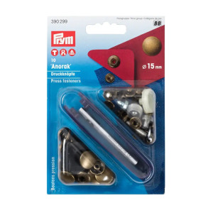 PRYM Anorak Druckknöpfe 15 mm altmessing