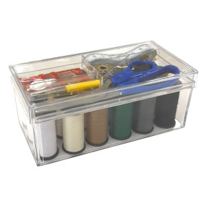 Nähfaden + Nähset Box in Plastik-Box