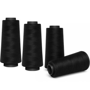 4 ROLLEN - Nähmit Overlockgarn - Coverlock Garn 1500m 580 - schwarz