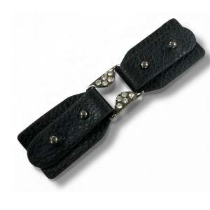 Dufflecoat / Knebelverschluss mit Strass & Stecknieten Schwarz