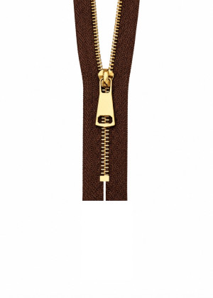 NICHT TEILBARER - Metall Reißverschluss teilbar bis 80cm Silber / Gold / Titan GOLD-BRAUN