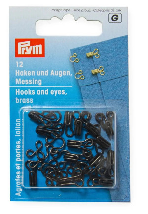 PRYM Federhaken und Augen MS 3 schwarz