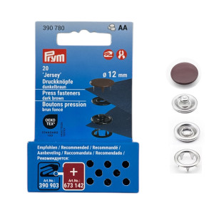 PRYM Jersey Druckknöpfe 12mm verschiedene Farben 570 - braun