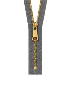 NICHT TEILBARER - Metall Reißverschluss teilbar bis 80cm Silber / Gold / Titan GOLD-DUNKELGRAU