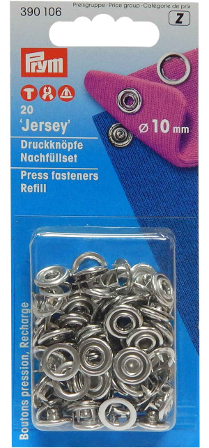 PRYM Nachfüllpackung Jersey Zackenring Druckknöpfe 10 mm