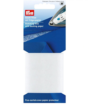 PRYM Saumvlies mit Trägerpapier zum Einbügeln 75 mm weiß