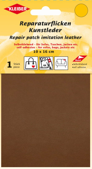 KLEIBER KUNSTLEDER Reparaturflicken 10 x 16cm Selbstklebend 568 - tabak