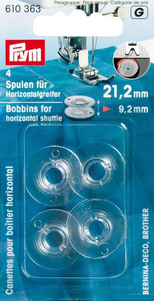 PRYM Nähmaschinenspulen KST Horizontalgreifer 21,2 mm