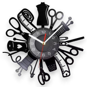 Nähmit - Nähfreude Motiv Wanduhr für Nähbegeisterte