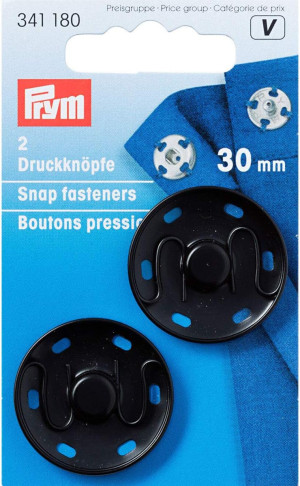 PRYM Annäh-Druckknöpfe MS 30 mm schwarz