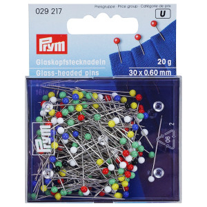 PRYM Glaskopfnadeln ST 0,60 x 30 mm bunt