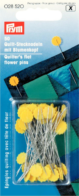 PRYM Quilt-Stecknadeln 0,60 x 50 mm gelb m. Blumenkopf