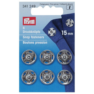 PRYM Annäh-Druckknöpfe MS 15 mm silberfarbig