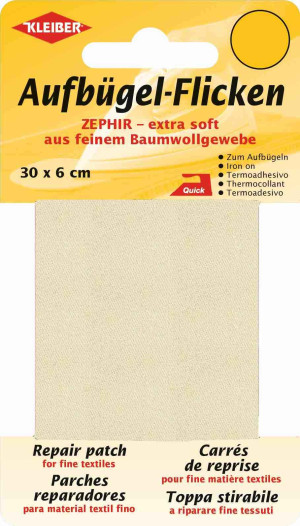 Kleiber Baumwoll Aufbügelflicken Zephir 841 - wollweiss
