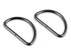 D-Ring Halbrundringe für Taschen 40mm Schwarz