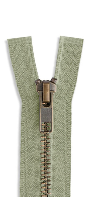 YKK Altmessing Metall Reißverschluss teilbar 561 - schlamm