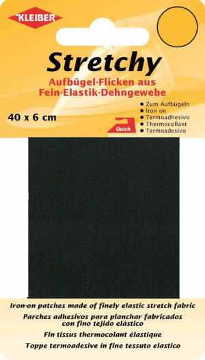 Kleiber Stretchy Aufbügelflicken verschiedene Farben 580 - schwarz