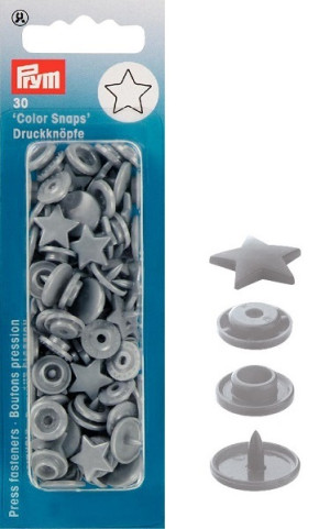 PRYM Color Druckknöpfe Snaps Stern silbergrau