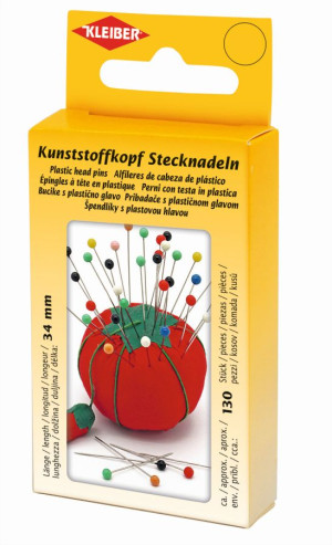KLEIBER Buntkopf Stecknadeln 34mm in Metalldose