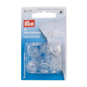 PRYM Wäscheknöpfe Kunststoff 24\'\' 15 mm transparent
