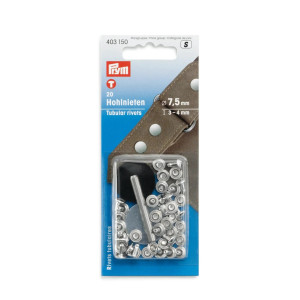 PRYM Hohlnieten Klemmber. 3-4 mm MS silberfarbig