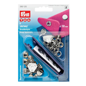 PRYM Jersey Druckknöpfe Kappe 10 mm silberfarbig
