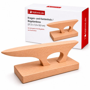 Kragen- & Kantenholz Bügelamboss 27,3x7x9 cm Buchenholz Bügelhilfe