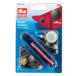 PRYM Anorak Spirit Druckknöpfe 20 mm altsilber