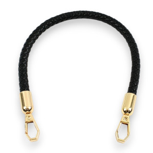 1 Taschengriff Lederoptik – Geflochten – 60 cm – Schwarz Schwarz - Gold