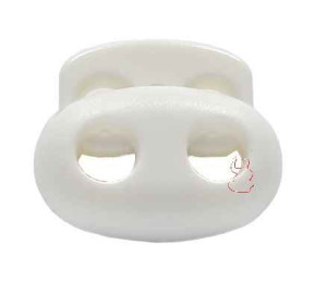 Kordelstopper Oval 2-Loch 501 - weiss