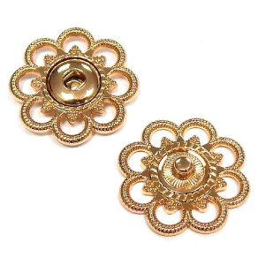 Exclusiv Annäh Druckknopf 15mm / 25mm silber / gold 25mm - gold - blume