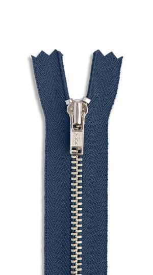 YKK Metall Hosen Reißverschluss silber 058 - marine | 16cm