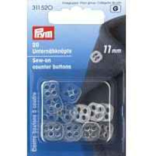 PRYM Unternähknöpfe KST 11 mm transparent