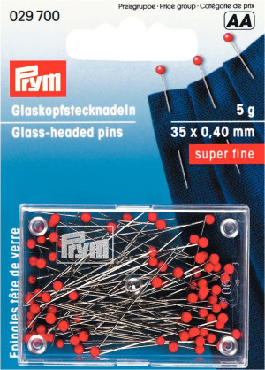 PRYM Glaskopfnadeln SF 0,40 x 35 mm rot