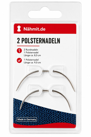 2 Polsterernadeln geboge Nadeln / Rundnadel