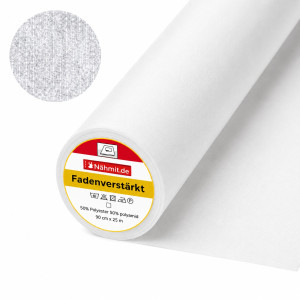 ROLLE / Nähmit - Bügelvlies Fadenverstärkt weiss 90cm x 25m