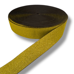 Glitzer Gummiband Bundgummi - 25mm breit Meterware gold