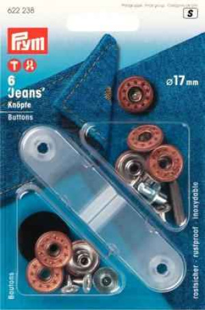 PRYM NF-Jeansknopf Sterne offen 17 mm altbronze