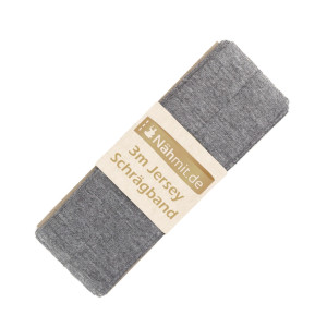 Nähmit - Jersey Schrägband - elastisches vorgefalztes Einfassband 3 Meter x 20mm A19-Mausgrau