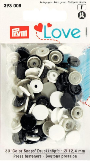 PRYM Prym Love Druckknopf Color KST 12,4 mm marine/grau/weiß
