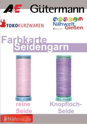 Gütermann - Nähmit Seidengarn & Knopfloch Seide Farbkarte