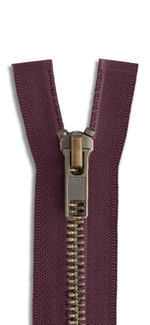 YKK Altmessing Metall Reißverschluss teilbar 864 - bordeauxrot