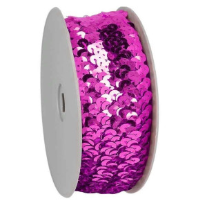 30mm Paillettenband elastisch Meterware 817 - dunkelpink